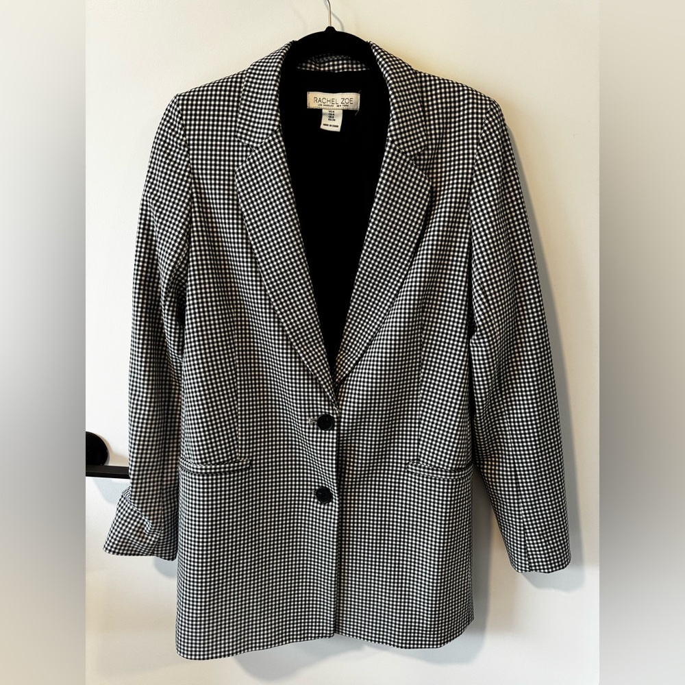 Black and White Gingham Rachel Zoe Blazer